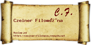 Czeiner Filoména névjegykártya